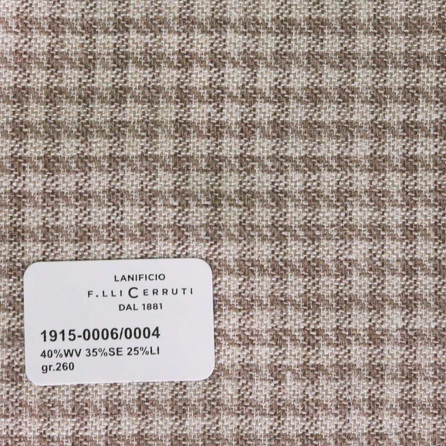 1915-0006-0004 Cerruti Lanificio - Vải Suit 100% Wool - Xám Trơn